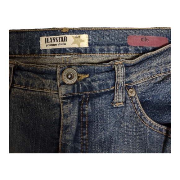 Jeanstar Elle Jeans Size 14 Short Bootcut Mid Rise Stretch Classic Fit 5 Pocket - Picture 3 of 9